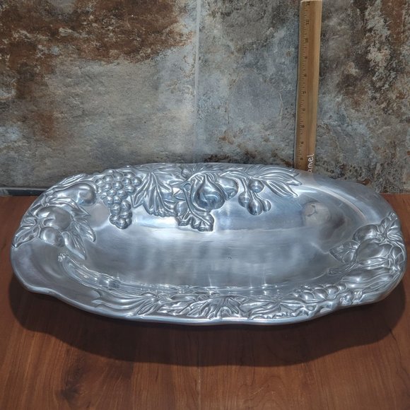TableTops Unlimited Large Silver Oval Fruit Platter Serving Bowl Oven Safe - Picture 8 of 12